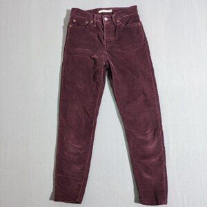 Levi's jeans women's size 25 maroon colour wedgie skinny feels like velvet